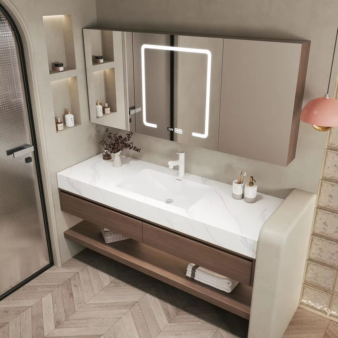 MDF gỗ Bảng phòng tắm Tủ bồn rửa đơn vị Silver Mirror 2