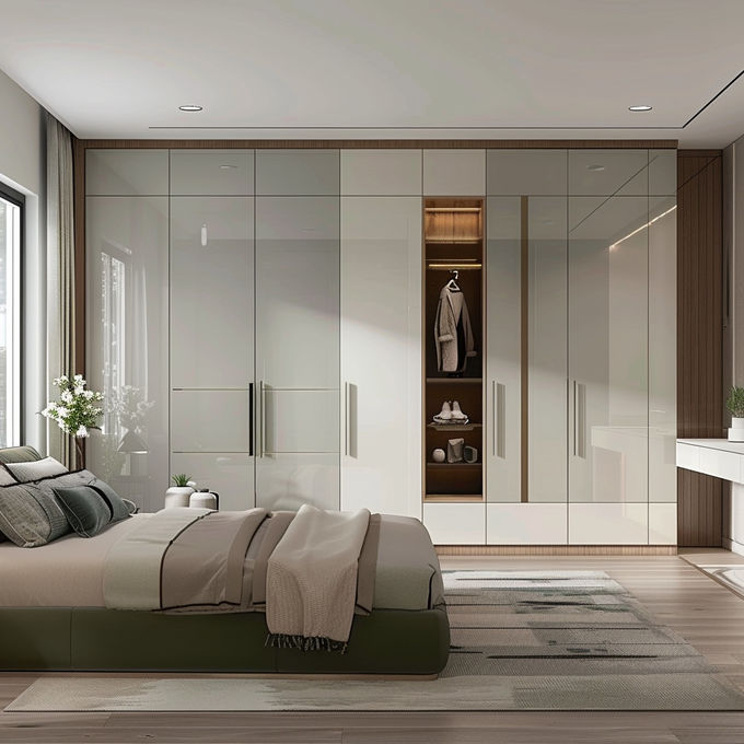 Màu tùy chỉnh Quần áo hiện đại Tủ quần áo gỗ rắn Xây dựng tủ cho nhà Đồ nội thất kinh tế 1